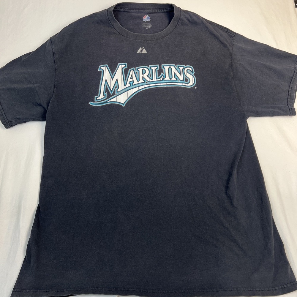 Majestic Florida Marlins Cameron Maybin 24 Black MLB Player T-Shirt Mens XL